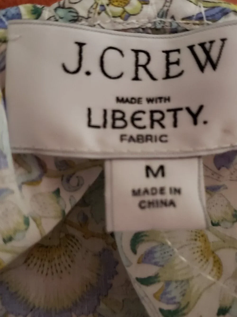 J.Crew‎ Liberty London M Floral Crop Tank Top Ruffle Tie Shoulder Cottage Fairy
